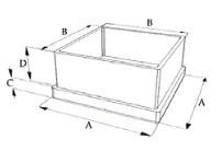 Muovituote Ujanen, sisätulppa, nelikulmainen, SN mittakuva